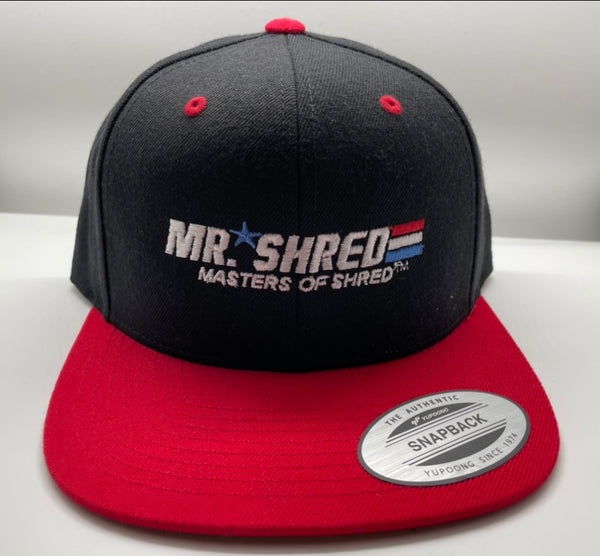 "Mr. Shred" Embroidered Flat Bill High-Profile Snapback Hats!